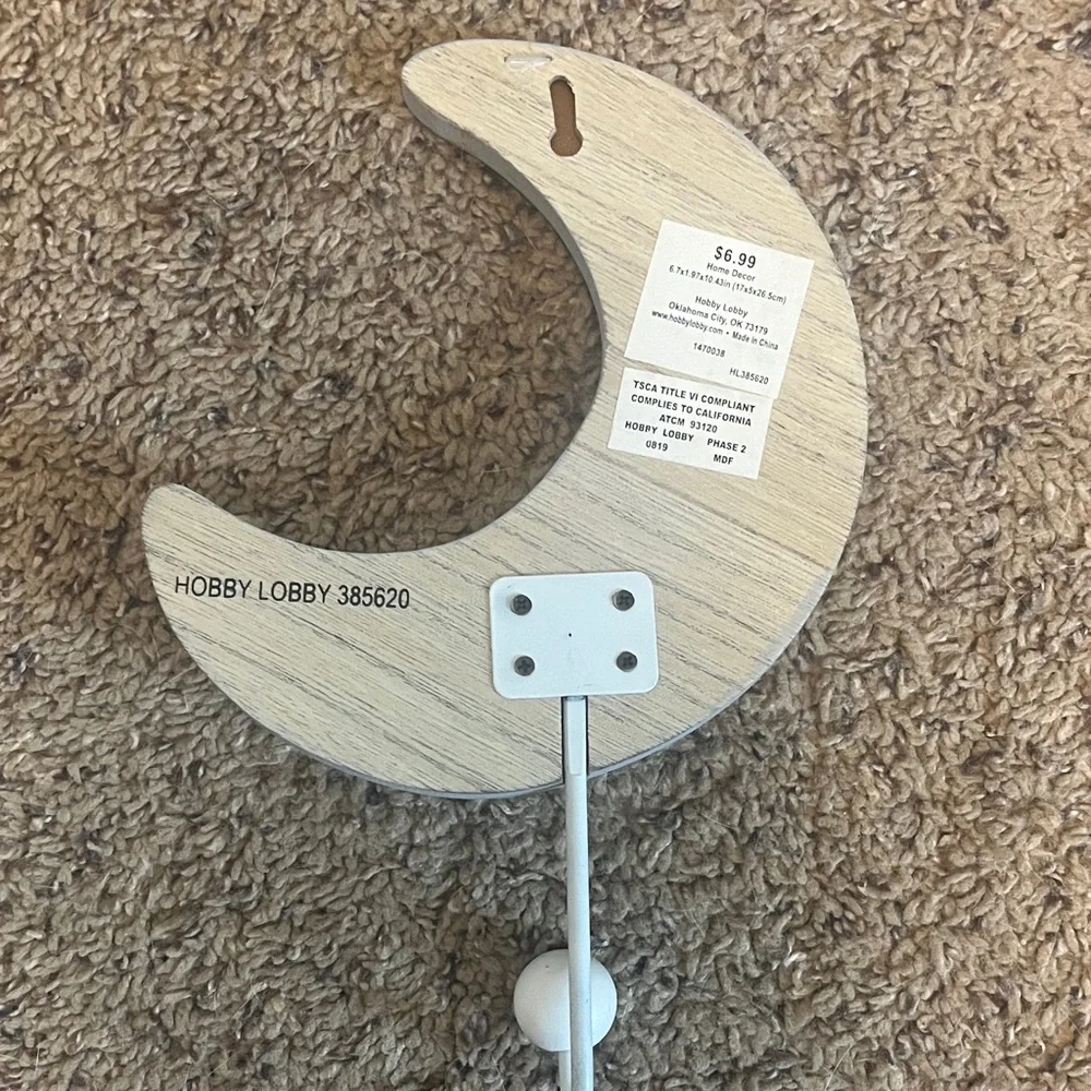 Crescent Moon Wall Hook - White